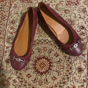 Coach Leila Burgundy Suede Ballet flats